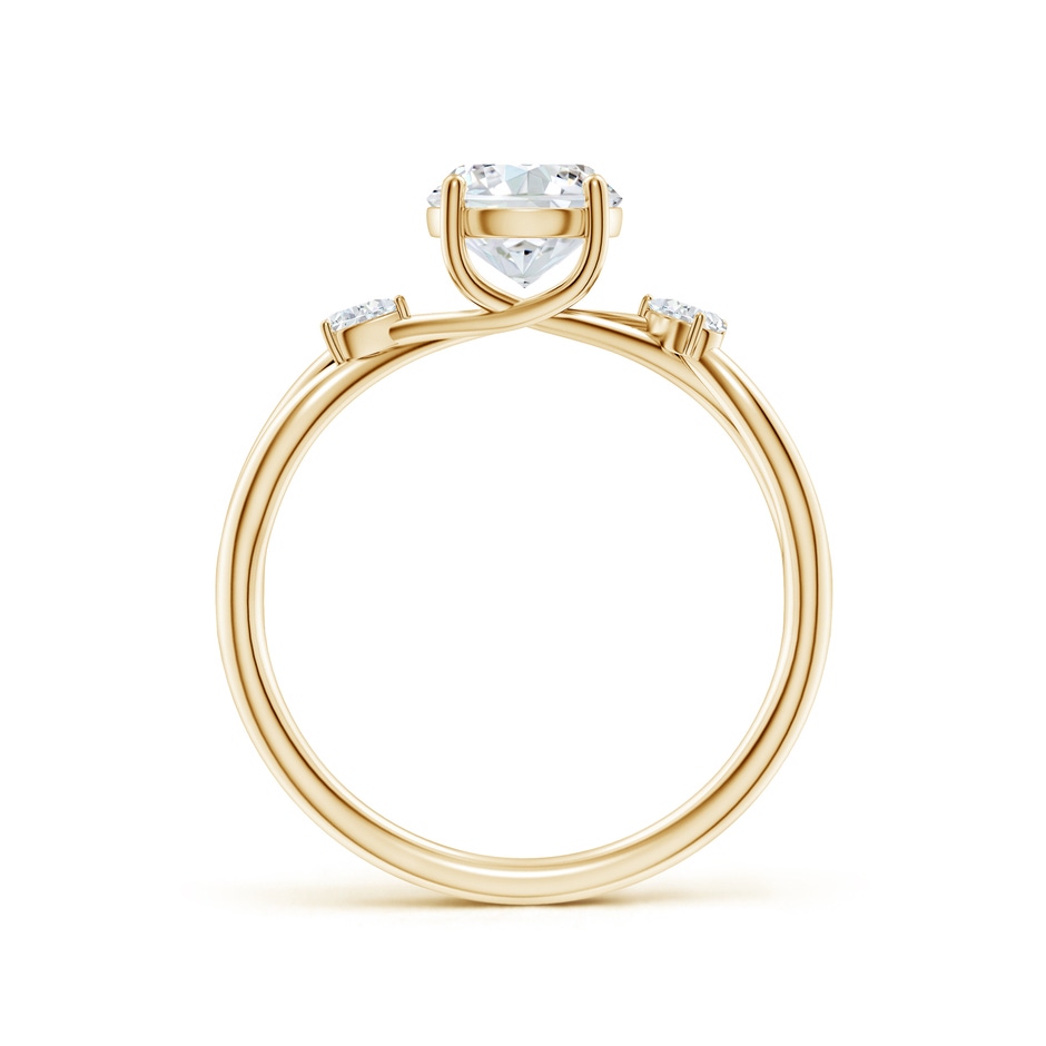 6.4mm FGVS Lab-Grown Nature Inspired Round Diamond Side Stone Engagement Ring in Yellow Gold side 199