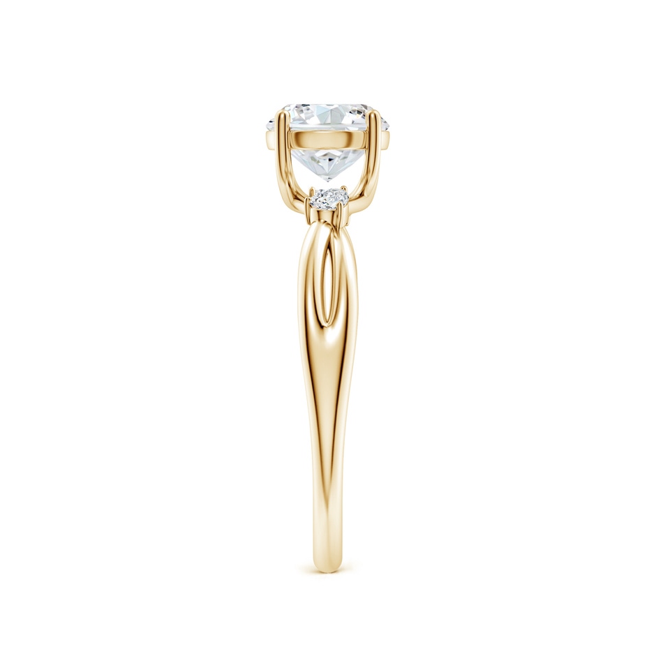 6.4mm FGVS Lab-Grown Nature Inspired Round Diamond Side Stone Engagement Ring in Yellow Gold side 299