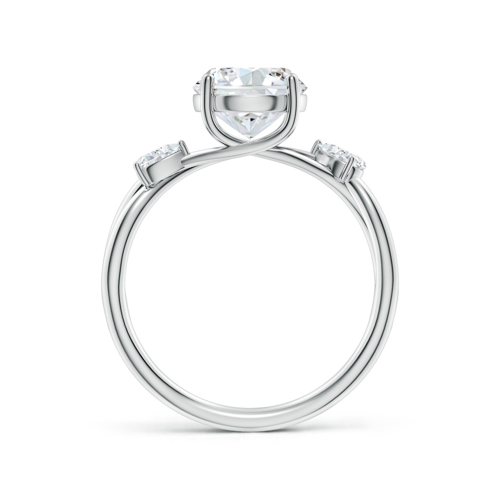 8mm FGVS Lab-Grown Nature Inspired Round Diamond Side Stone Engagement Ring in White Gold - side 199