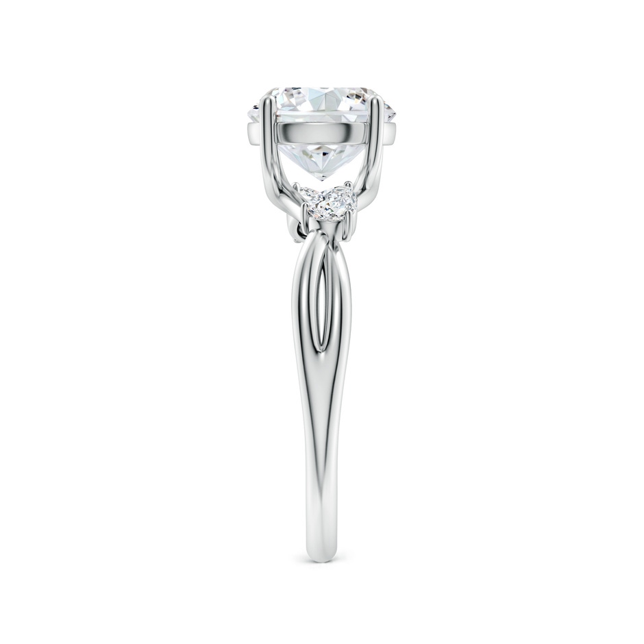 8mm FGVS Lab-Grown Nature Inspired Round Diamond Side Stone Engagement Ring in White Gold side 299