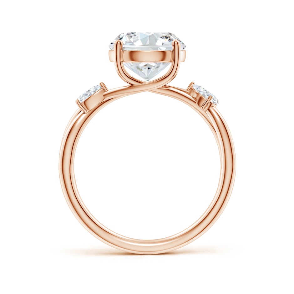 9.2mm FGVS Lab-Grown Nature Inspired Round Diamond Side Stone Engagement Ring in Rose Gold side 199