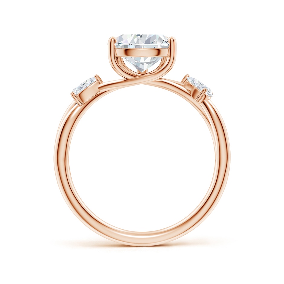 10x8mm FGVS Lab-Grown Nature Inspired Pear Diamond Side Stone Engagement Ring in Rose Gold side 199