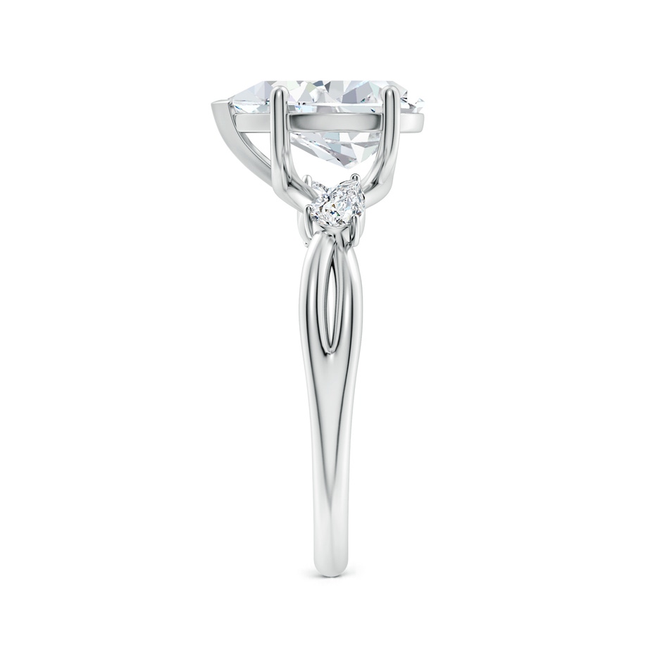 10x8mm FGVS Lab-Grown Nature Inspired Pear Diamond Side Stone Engagement Ring in White Gold side 299