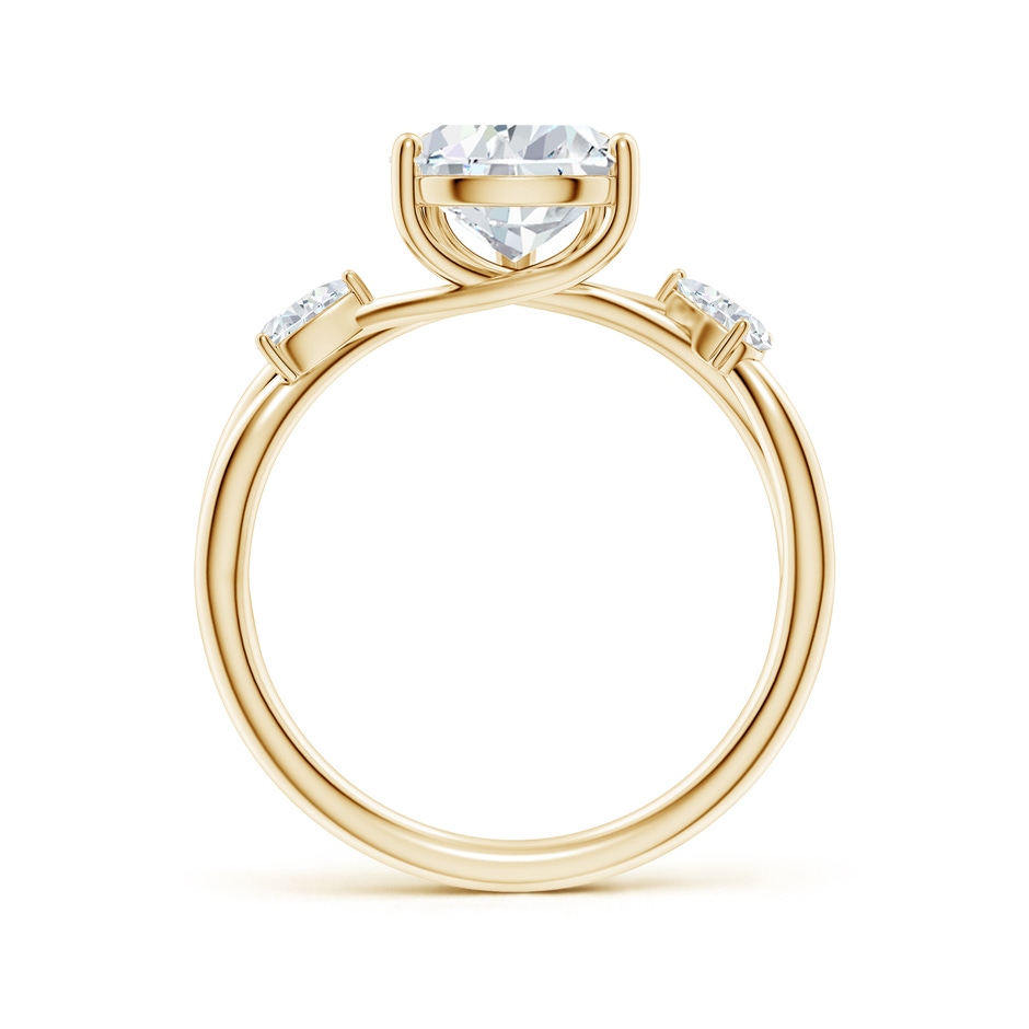 10x8mm FGVS Lab-Grown Nature Inspired Pear Diamond Side Stone Engagement Ring in Yellow Gold side 199