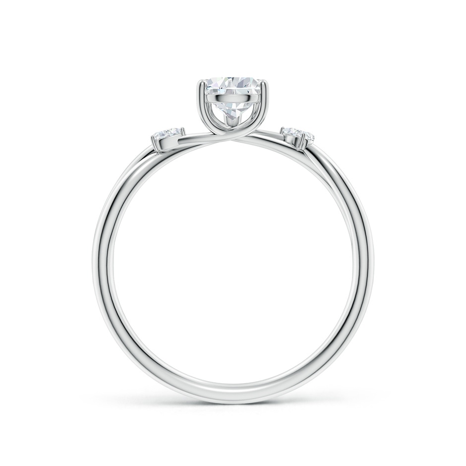 7x5mm FGVS Lab-Grown Nature Inspired Pear Diamond Side Stone Engagement Ring in P950 Platinum side 199