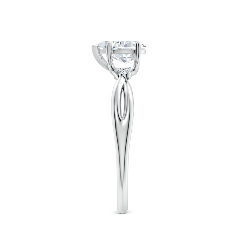 7x5mm FGVS Lab-Grown Nature Inspired Pear Diamond Side Stone Engagement Ring in P950 Platinum side 299