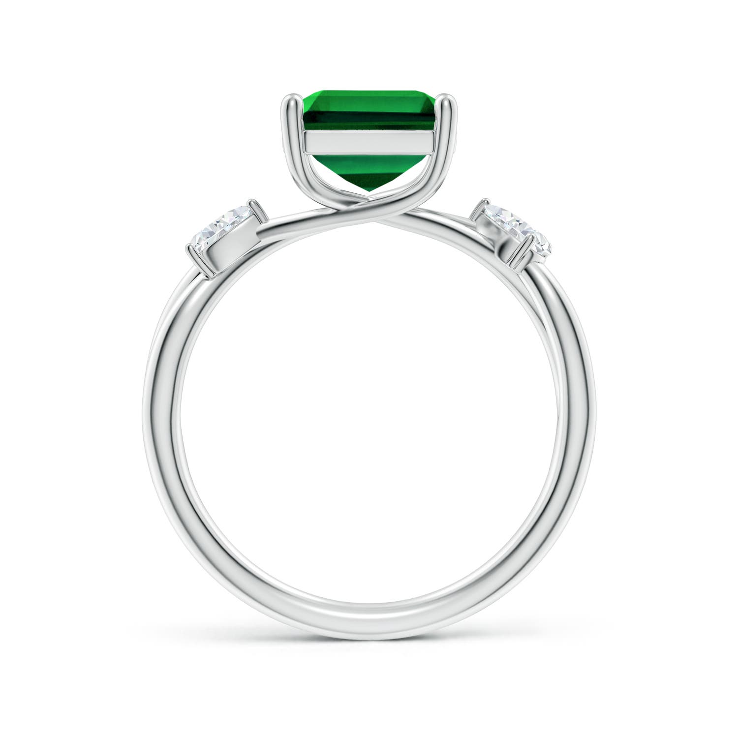 10x8mm Labgrown LSR4633ED-WG-Labgrown-10x8 in White Gold