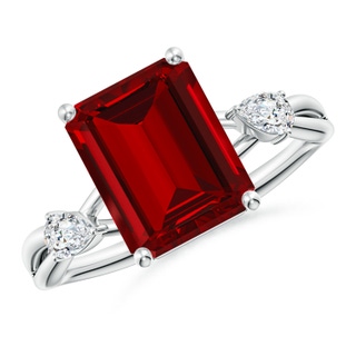 Emerald Cut Lab-Grown Lab Grown Ruby