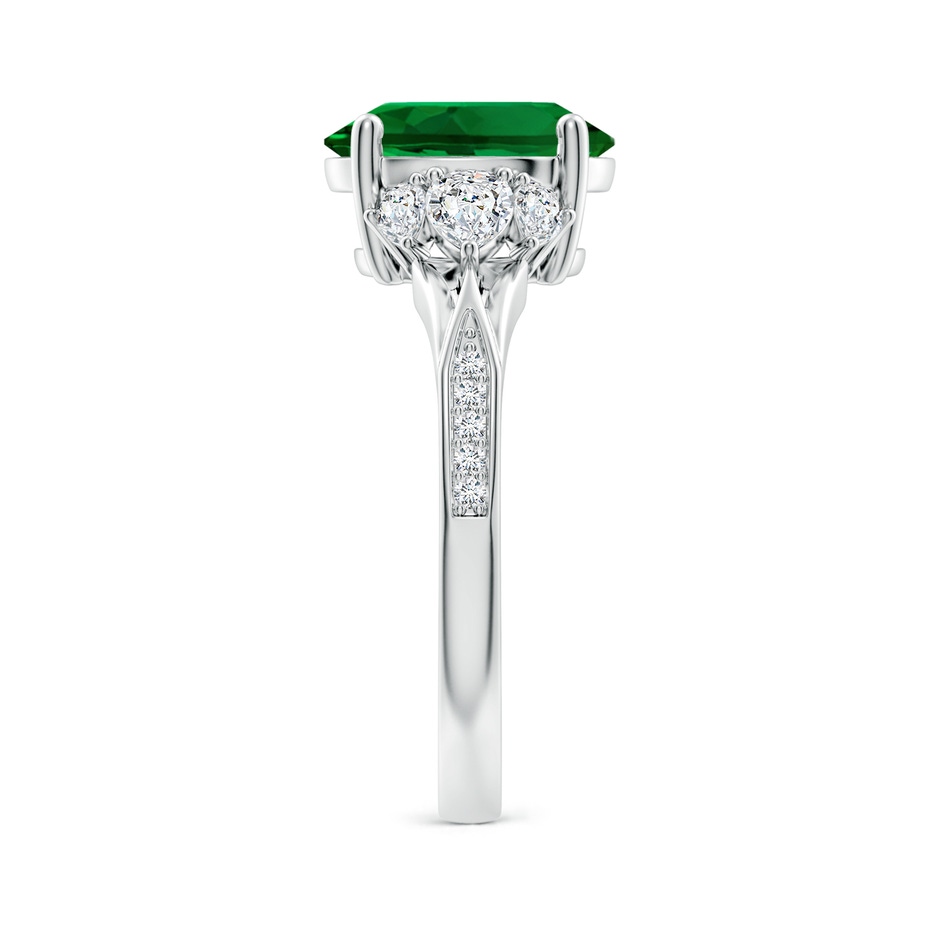 10x8mm Labgrown Lab-Grown Oval Emerald Engagement Ring with Lab Pear Diamonds in P950 Platinum side 299