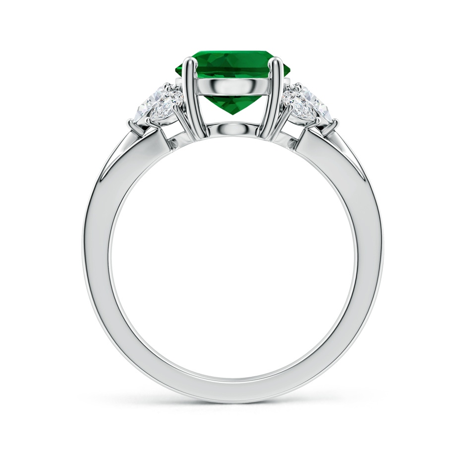 10x8mm Labgrown Lab-Grown Oval Emerald Engagement Ring with Lab Pear Diamonds in White Gold side 199