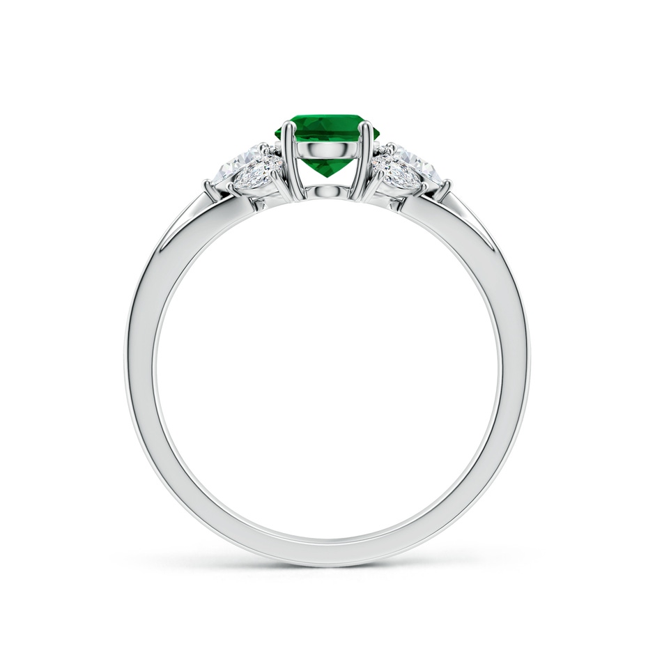 7x5mm Labgrown Lab-Grown Oval Emerald Engagement Ring with Lab Pear Diamonds in 9K White Gold side 199
