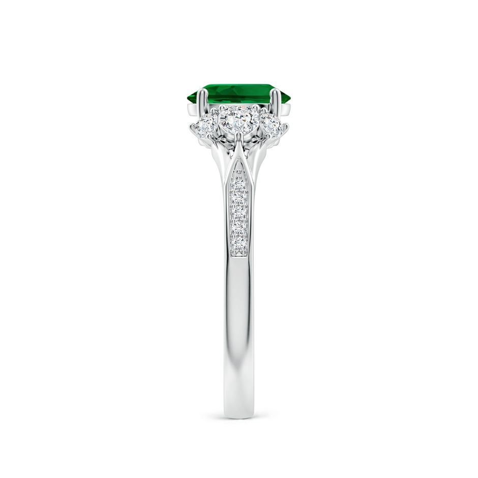 7x5mm Labgrown Lab-Grown Oval Emerald Engagement Ring with Lab Pear Diamonds in 9K White Gold side 299
