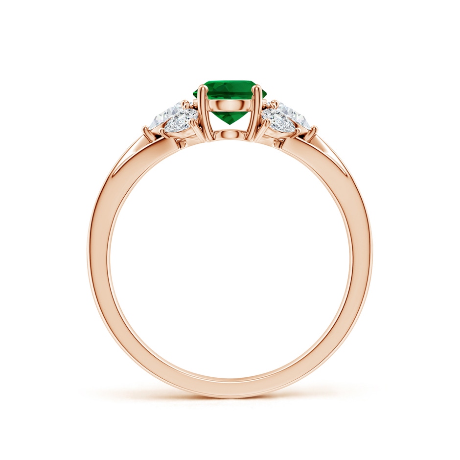 7x5mm Labgrown Lab-Grown Oval Emerald Engagement Ring with Lab Pear Diamonds in Rose Gold side 199