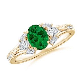 Oval Lab-Grown Lab Grown Emerald