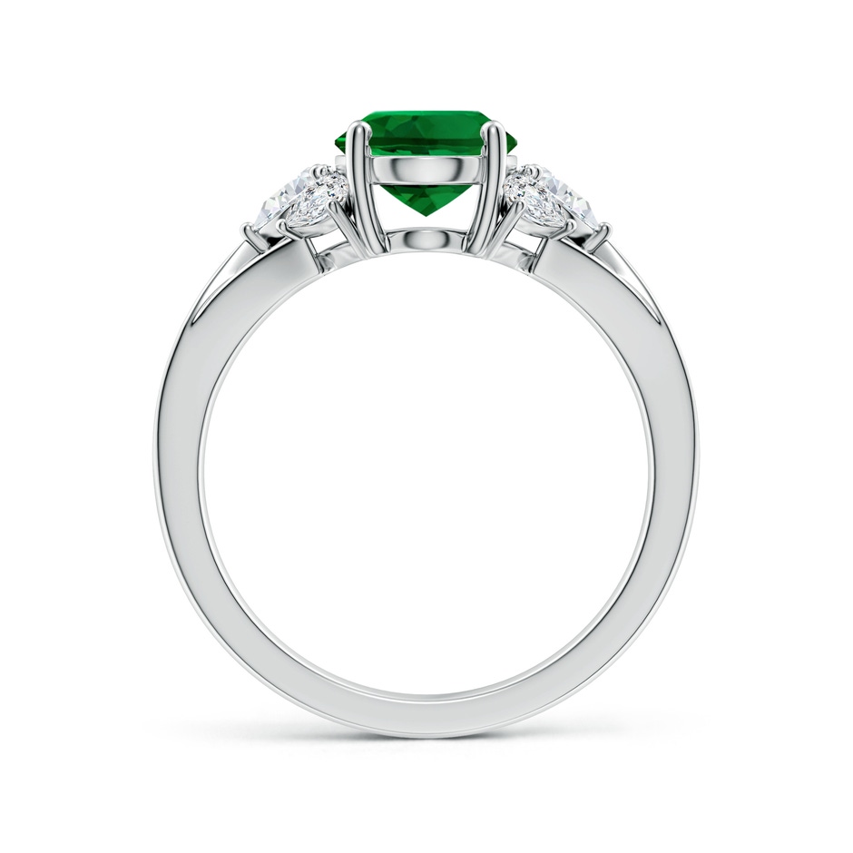 9x7mm Labgrown Lab-Grown Oval Emerald Engagement Ring with Lab Pear Diamonds in White Gold side 199