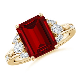 Emerald Cut Lab-Grown Lab Grown Ruby