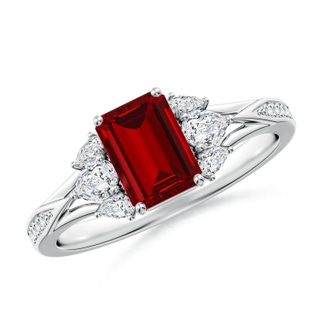Emerald Cut Lab-Grown Lab Grown Ruby