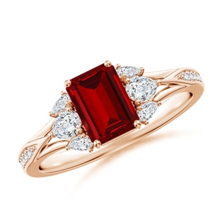 Emerald Cut Lab-Grown Lab Grown Ruby