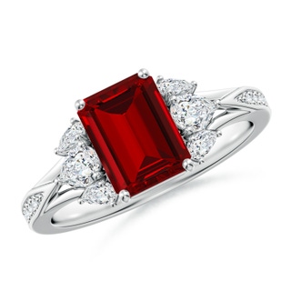Emerald Cut Lab-Grown Lab Grown Ruby