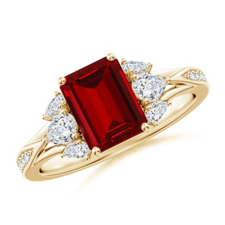 Emerald Cut Lab-Grown Lab Grown Ruby