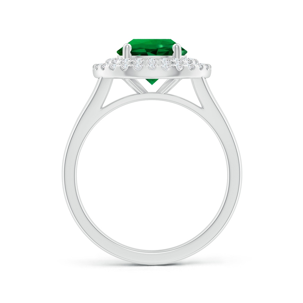 8mm Labgrown Lab-Grown Round Emerald Double Halo Engagement Ring in White Gold Side 199