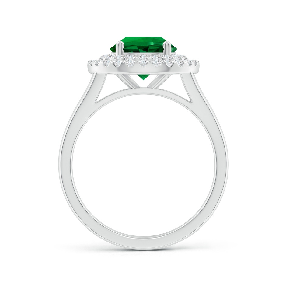 8mm Labgrown Lab-Grown Round Emerald Double Halo Engagement Ring in White Gold side 199