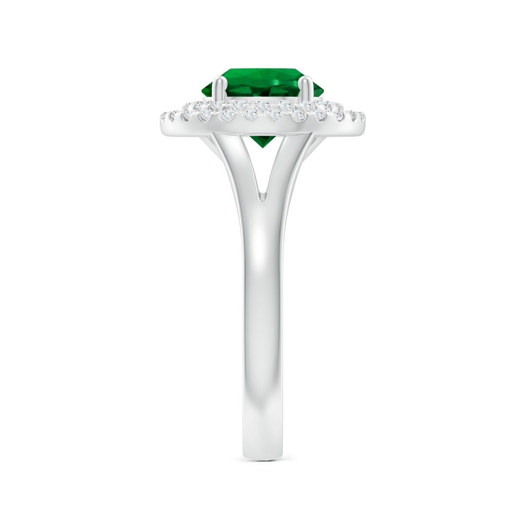 8mm Labgrown Lab-Grown Round Emerald Double Halo Engagement Ring in White Gold Side 299