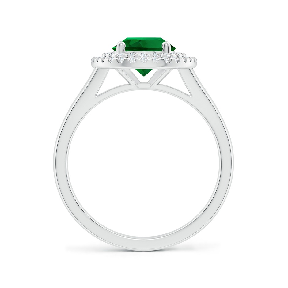 9x7mm Labgrown Lab-Grown Oval Emerald Double Halo Engagement Ring in White Gold side 199