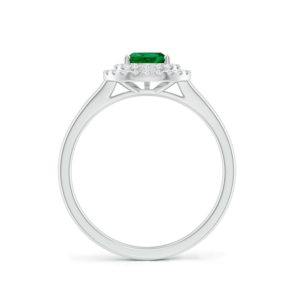 7x5mm Labgrown Lab-Grown Pear-Shaped Emerald Double Halo Engagement Ring in White Gold side 199