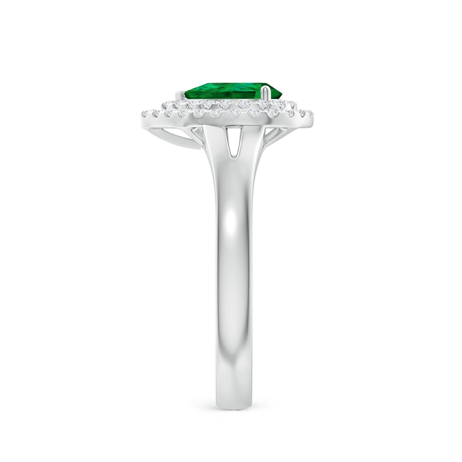 7x5mm Labgrown Lab-Grown Pear-Shaped Emerald Double Halo Engagement Ring in White Gold side 299