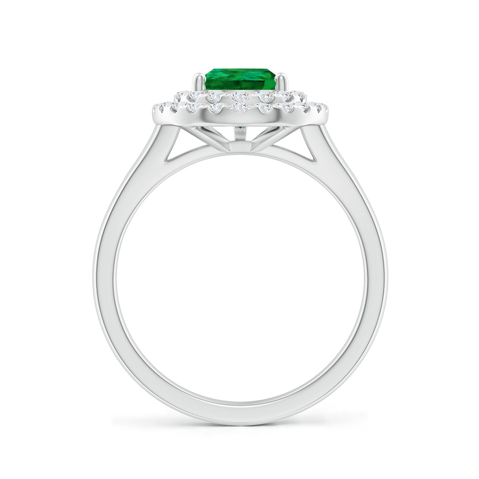 9x7mm Labgrown Lab-Grown Pear-Shaped Emerald Double Halo Engagement Ring in White Gold side 199