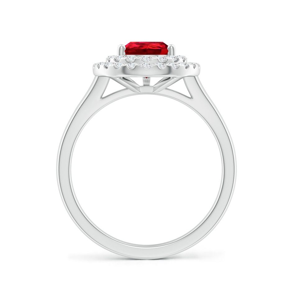 9x7mm Labgrown Lab-Grown Pear-Shaped Ruby Double Halo Engagement Ring in White Gold side 199