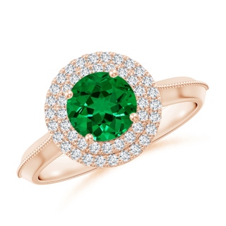 Round Lab-Grown Lab Grown Emerald