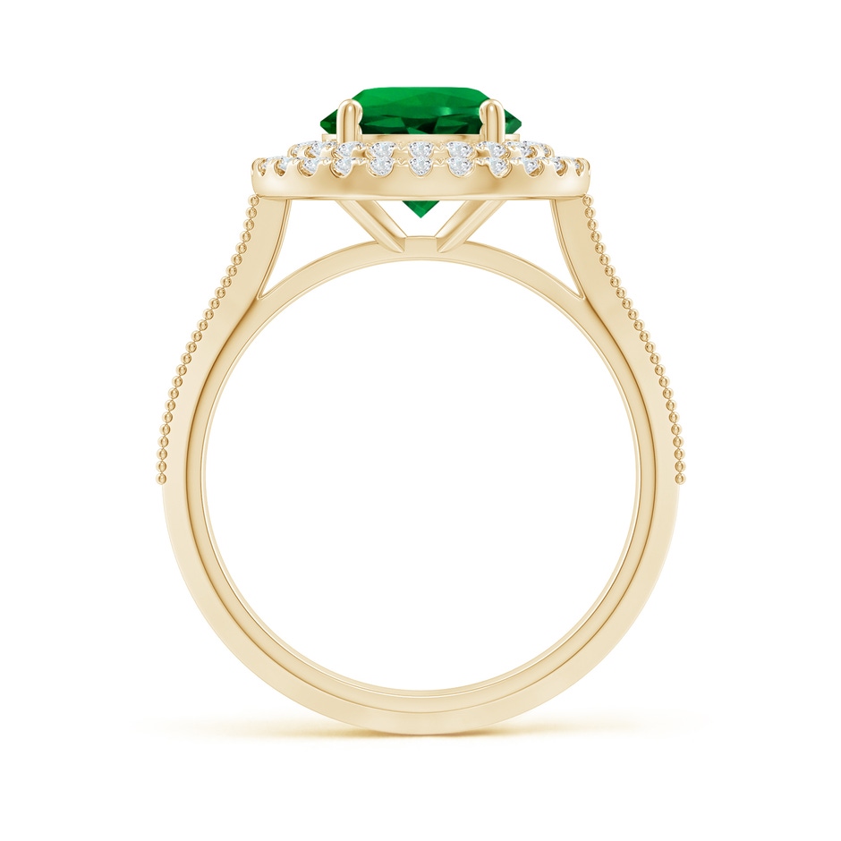 8mm Labgrown Lab-Grown Vintage Inspired Round Emerald Double Halo Engagement Ring in Yellow Gold side 199
