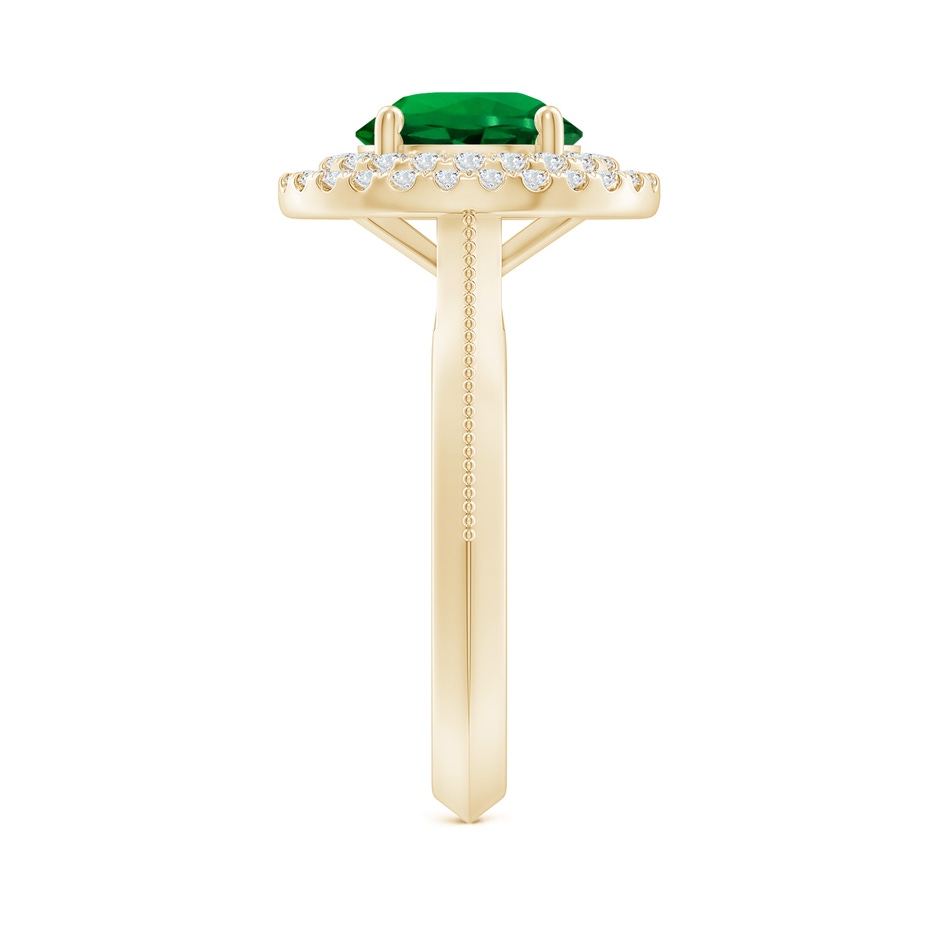 8mm Labgrown Lab-Grown Vintage Inspired Round Emerald Double Halo Engagement Ring in Yellow Gold side 299