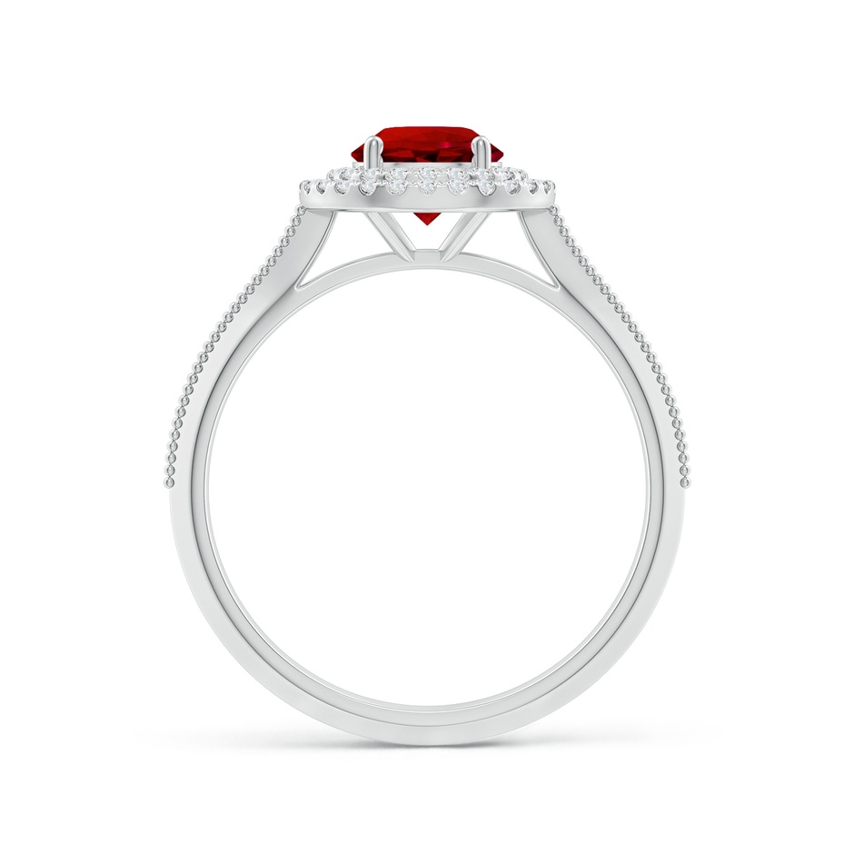 6mm Labgrown Lab-Grown Vintage Inspired Round Ruby Double Halo Engagement Ring in White Gold side 199