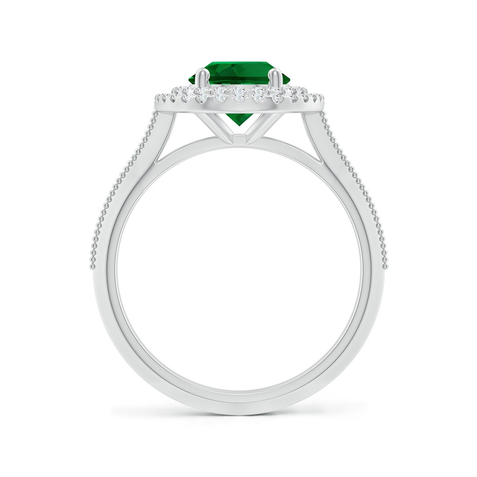 9x7mm Labgrown Lab-Grown Vintage Inspired Oval Emerald Double Halo Engagement Ring in White Gold side 199