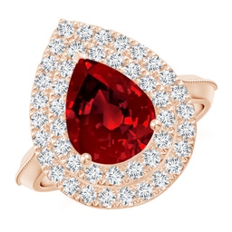 Halo Lab Grown Ruby Halo Rings