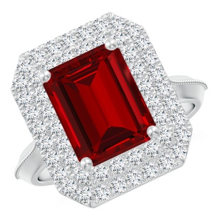 Emerald Cut Lab-Grown Lab Grown Ruby