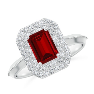 Emerald Cut Lab-Grown Lab Grown Ruby