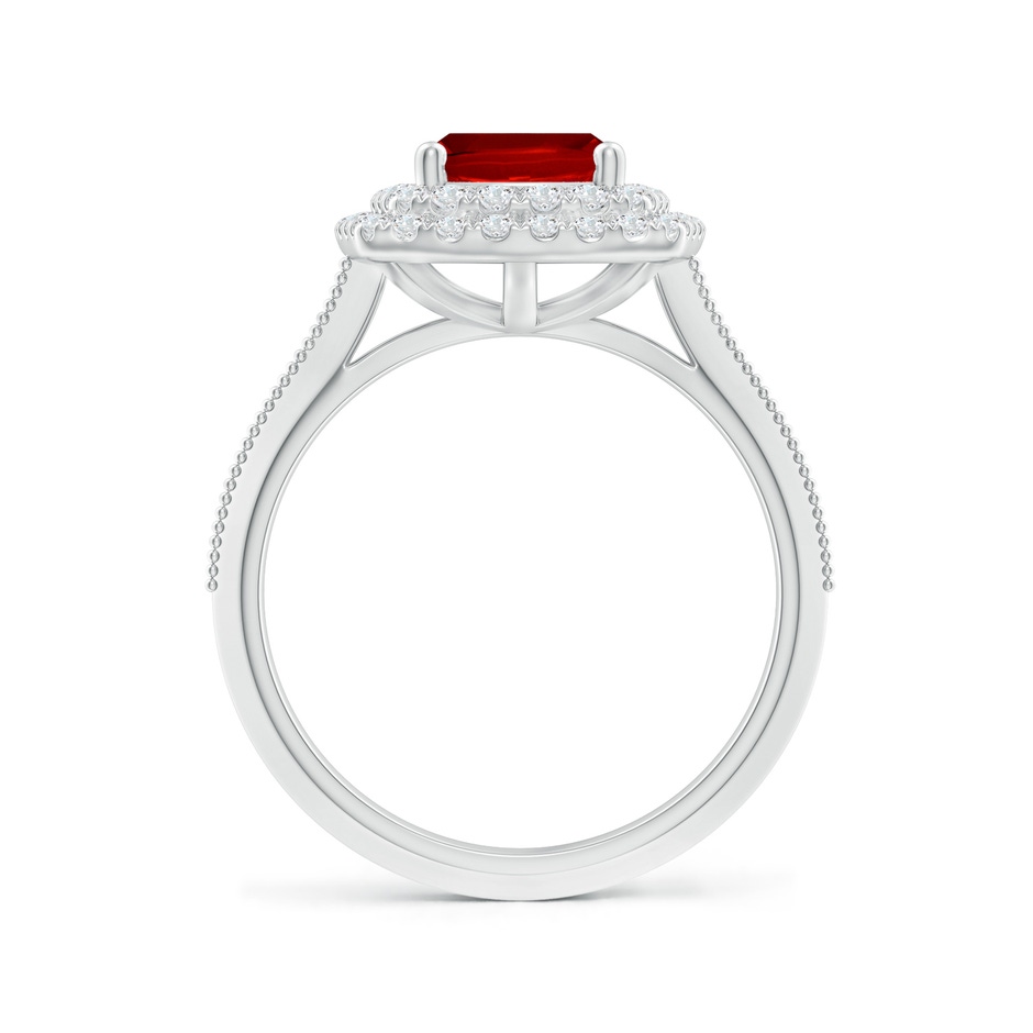 9x7mm Labgrown Lab-Grown Vintage Inspired Cushion Rectangular Ruby Double Halo Engagement Ring in White Gold side 199