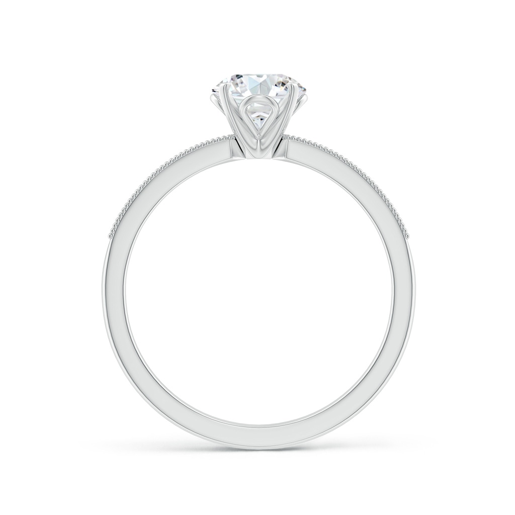 5.9mm FGVS Lab-Grown Vintage Style Round Diamond Engagement Ring with Accents in White Gold Side 199