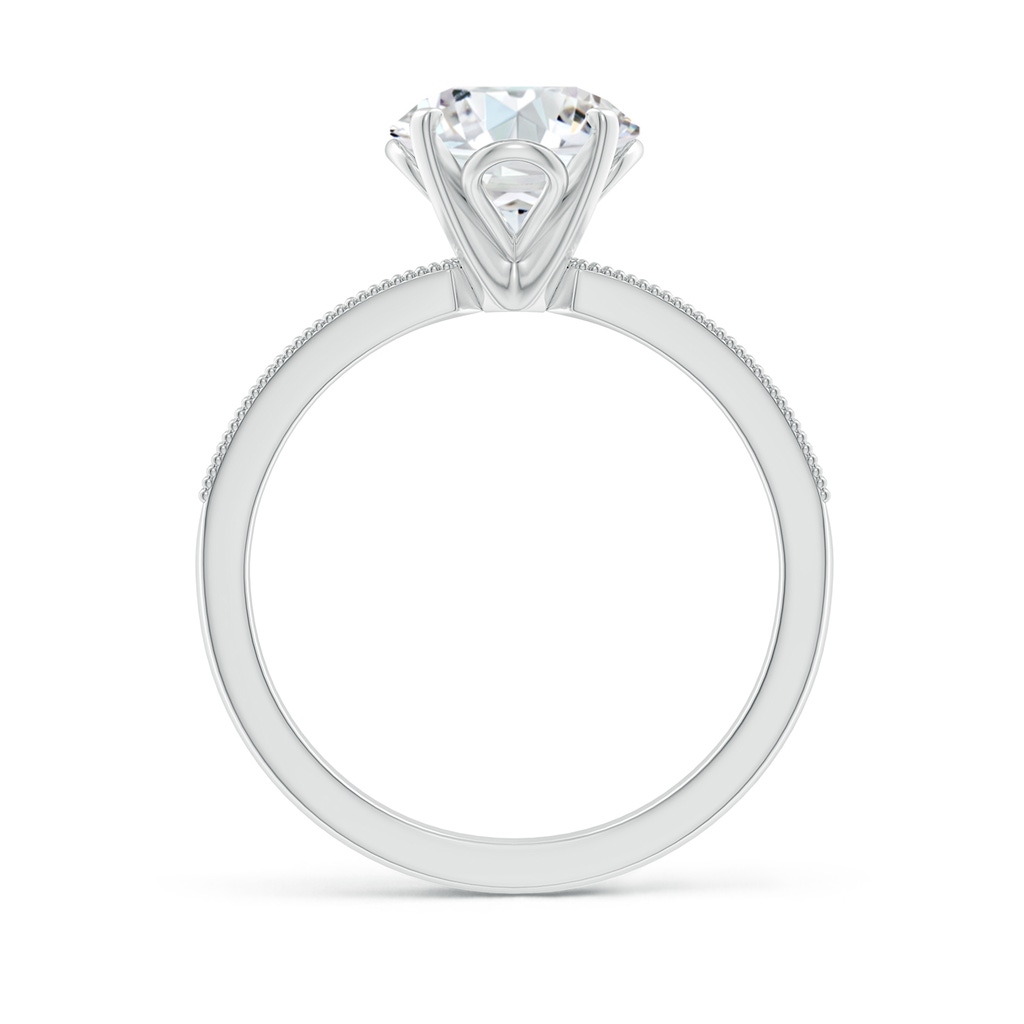 8mm FGVS Lab-Grown Vintage Style Round Diamond Engagement Ring with Accents in White Gold Side 199