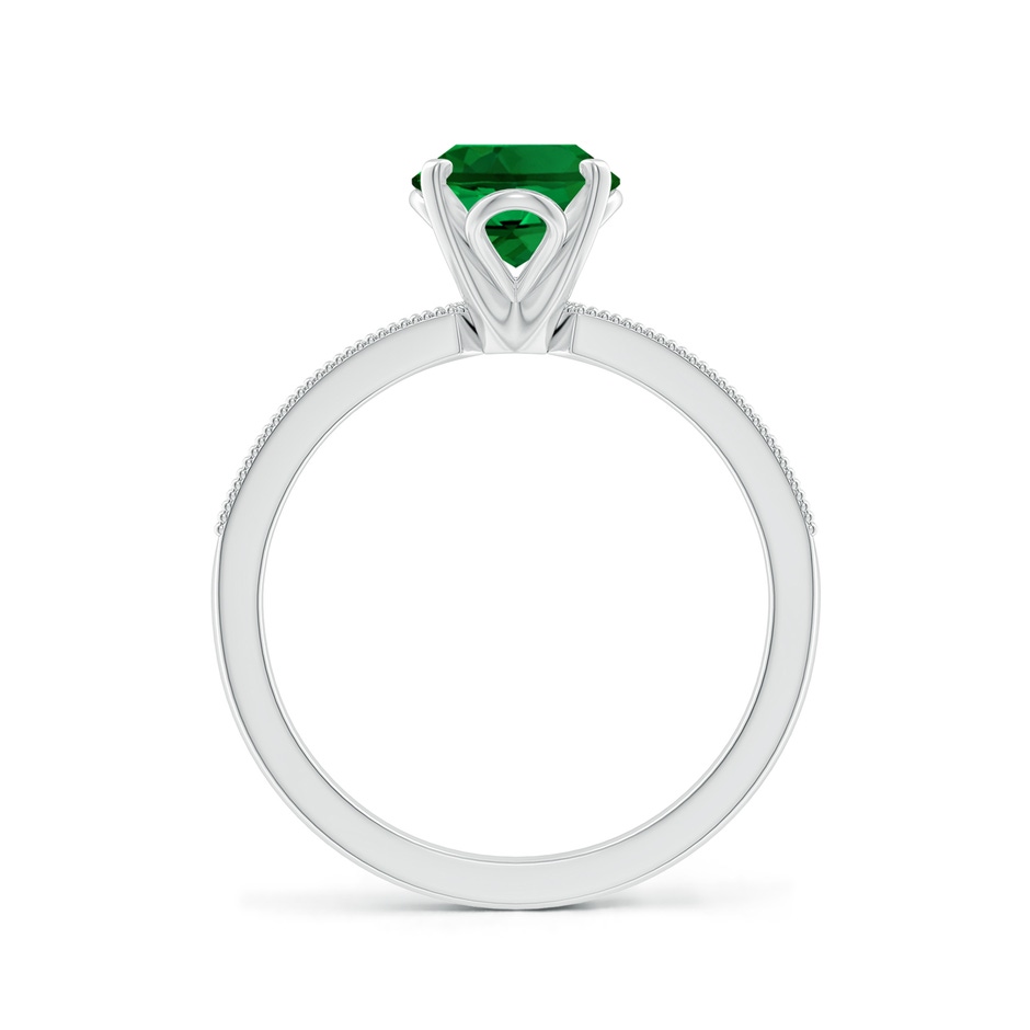 9x7mm Labgrown Lab-Grown Vintage Style Oval Emerald Engagement Ring with Accents in White Gold side 199