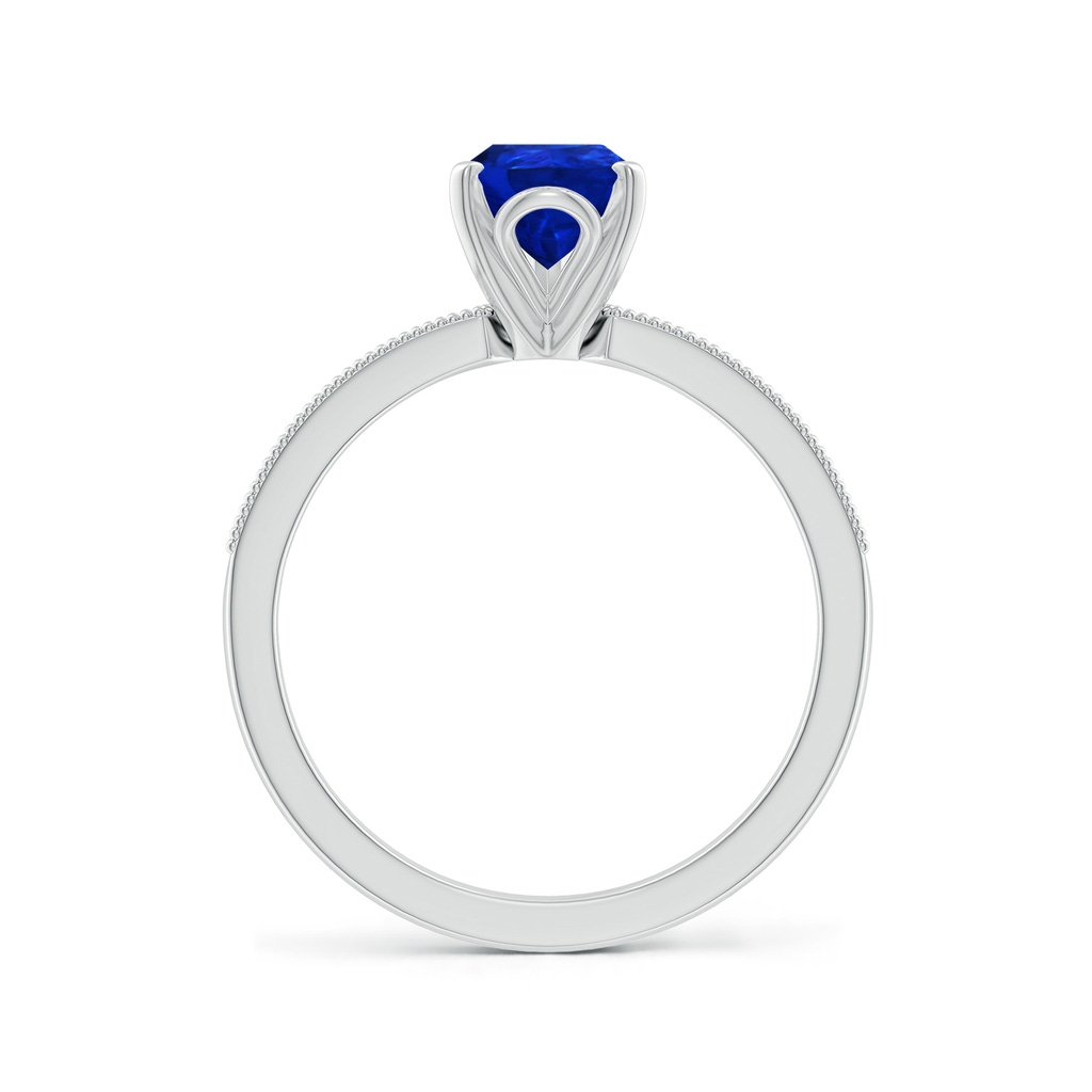 9x7mm Labgrown Lab-Grown Vintage Style Pear-Shaped Blue Sapphire Engagement Ring with Accents in White Gold Side 199