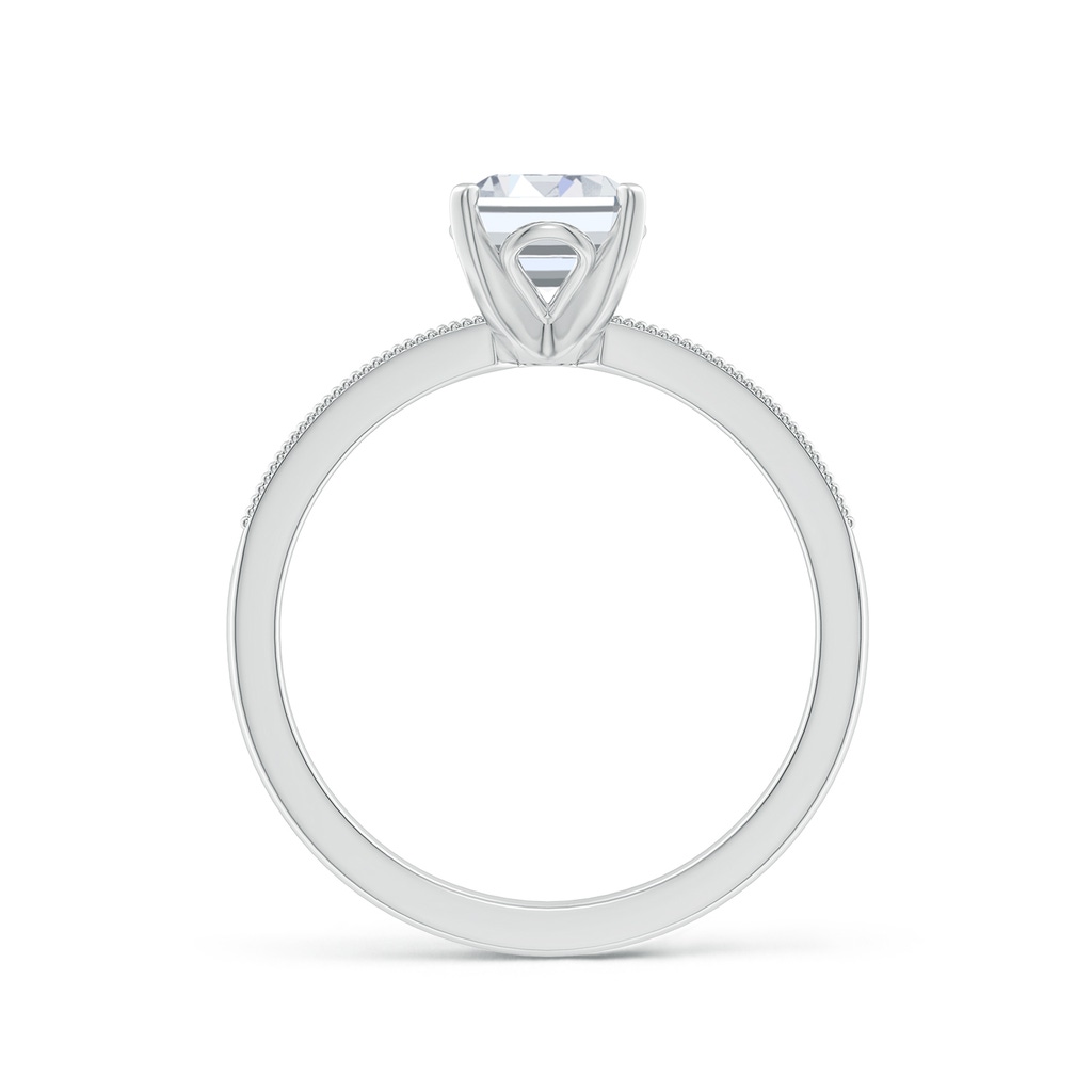 8x6mm FGVS Lab-Grown Vintage Style Emerald-Cut Diamond Engagement Ring with Accents in White Gold Side 199