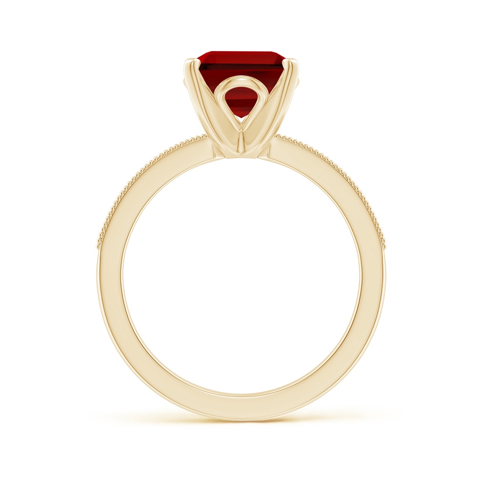 10x8mm Labgrown Lab-Grown Vintage Style Emerald-Cut Ruby Engagement Ring with Accents in Yellow Gold side 199