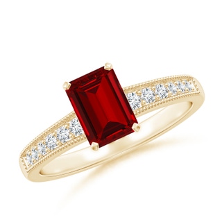 Emerald Cut Lab-Grown Lab Grown Ruby