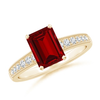 Emerald Cut Lab-Grown Lab Grown Ruby