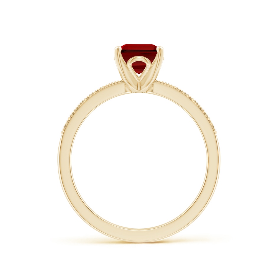 8x6mm Labgrown Lab-Grown Vintage Style Emerald-Cut Ruby Engagement Ring with Accents in Yellow Gold side 199